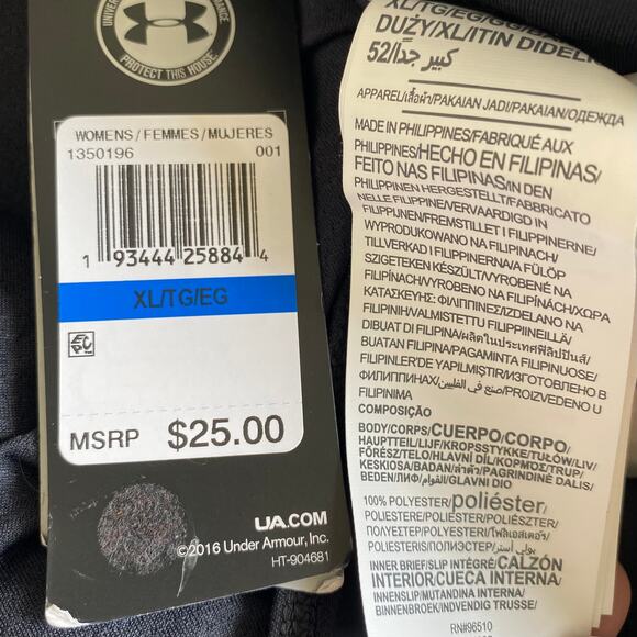 NEW UNDERARMOUR Black Running Shorts Loose Fit w/ Built in Brief Size XL - Picture 3 of 4